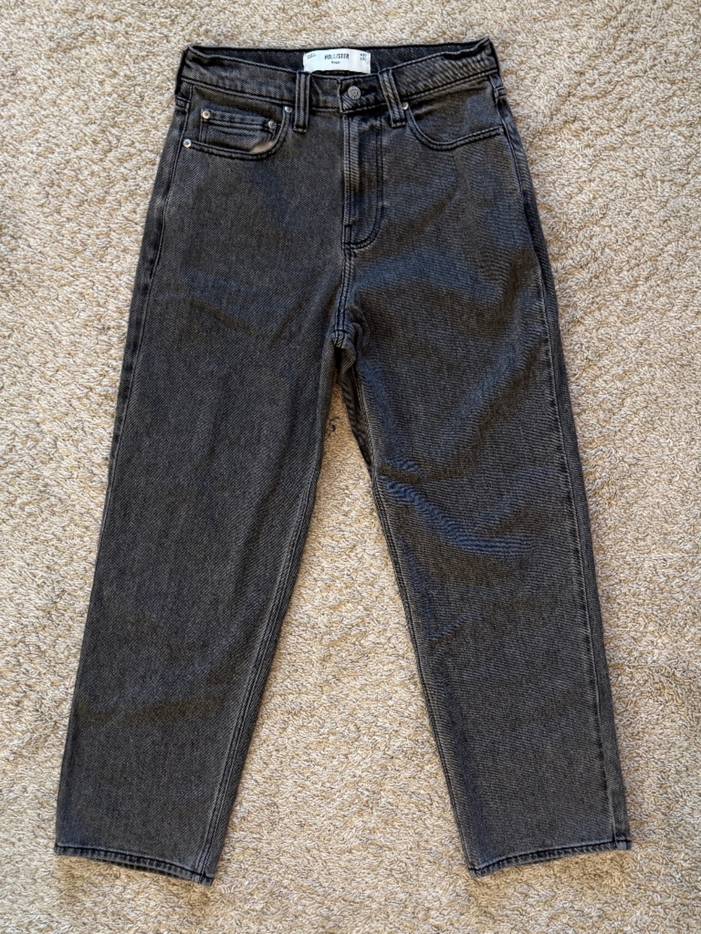Hollister Baggy Jeans W28 L30 Black Wash HCO Embroidered Y2K Denim